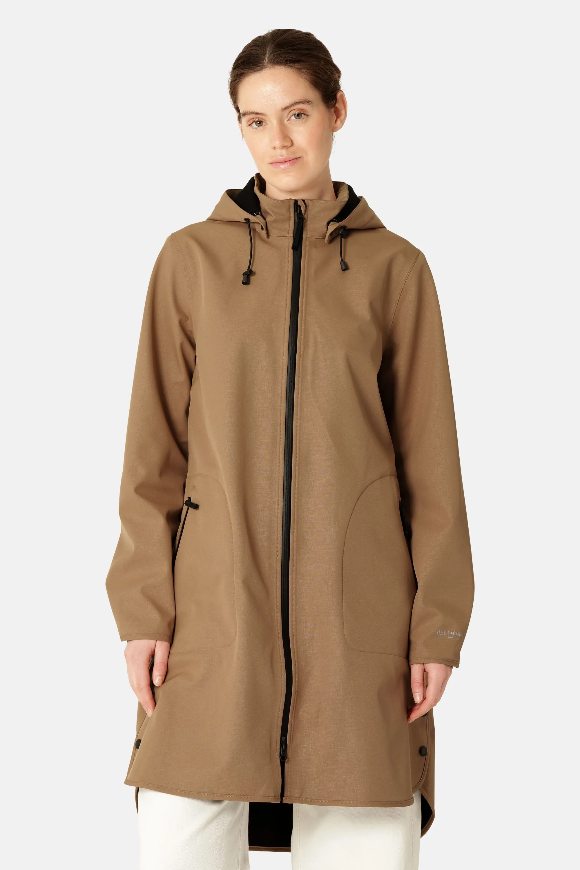 Softshell Raincoat A-line - Mocca sold by Ilse Jacobsen