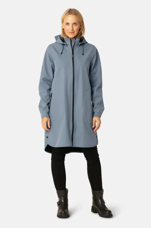 Softshell Raincoat A-line - Grey Blue sold by Ilse Jacobsen