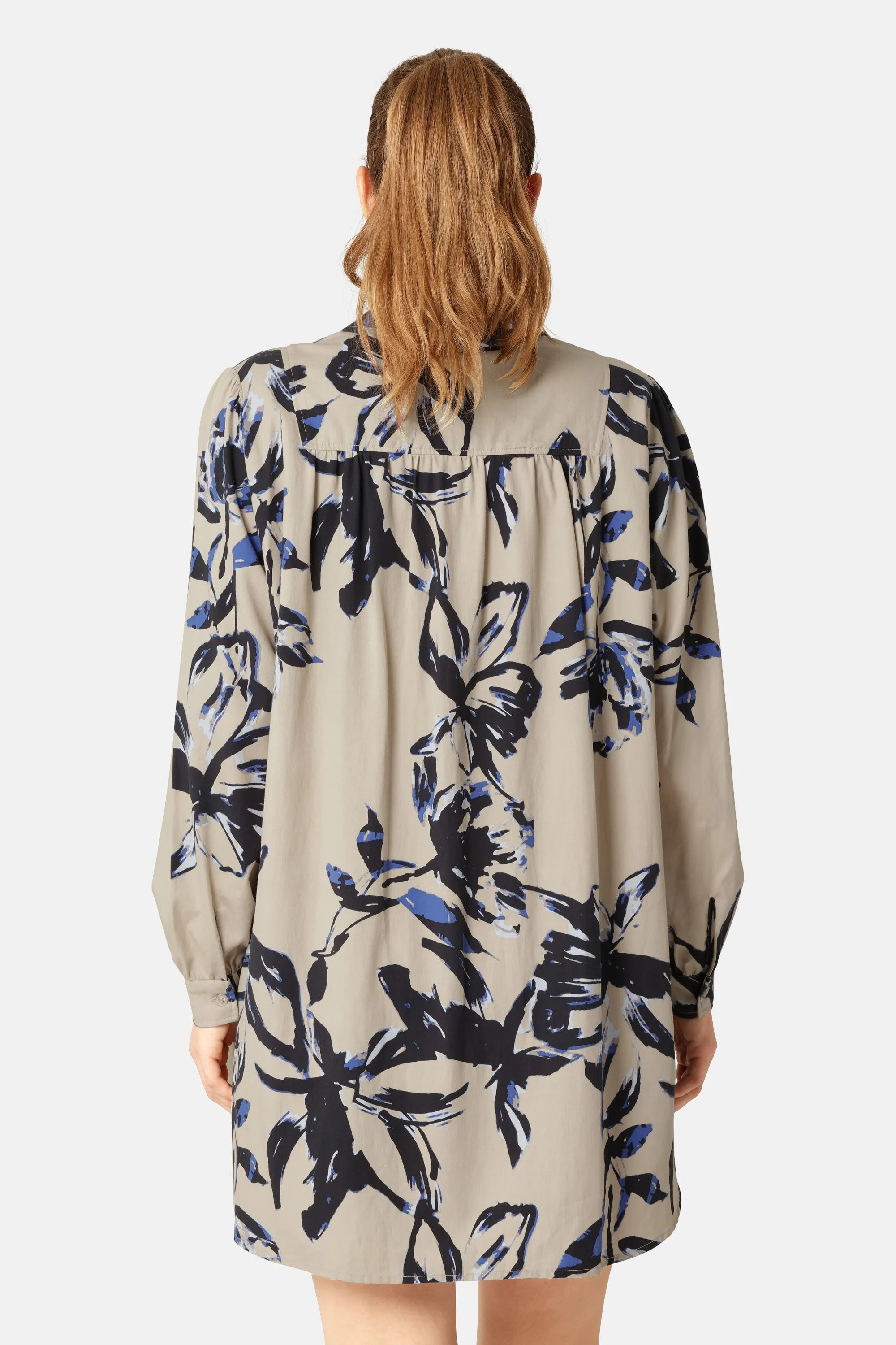 Long Tunic Dress - Sand Artsy Stroke Flower sold by Ilse Jacobsen product image thumbnail 3