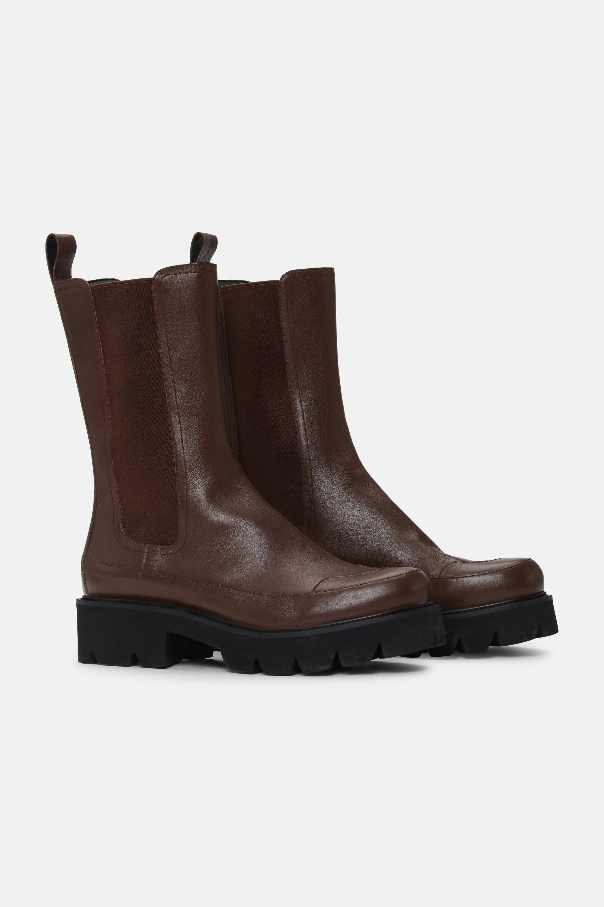 Calf Length Boots - Dark Cognac sold by Ilse Jacobsen