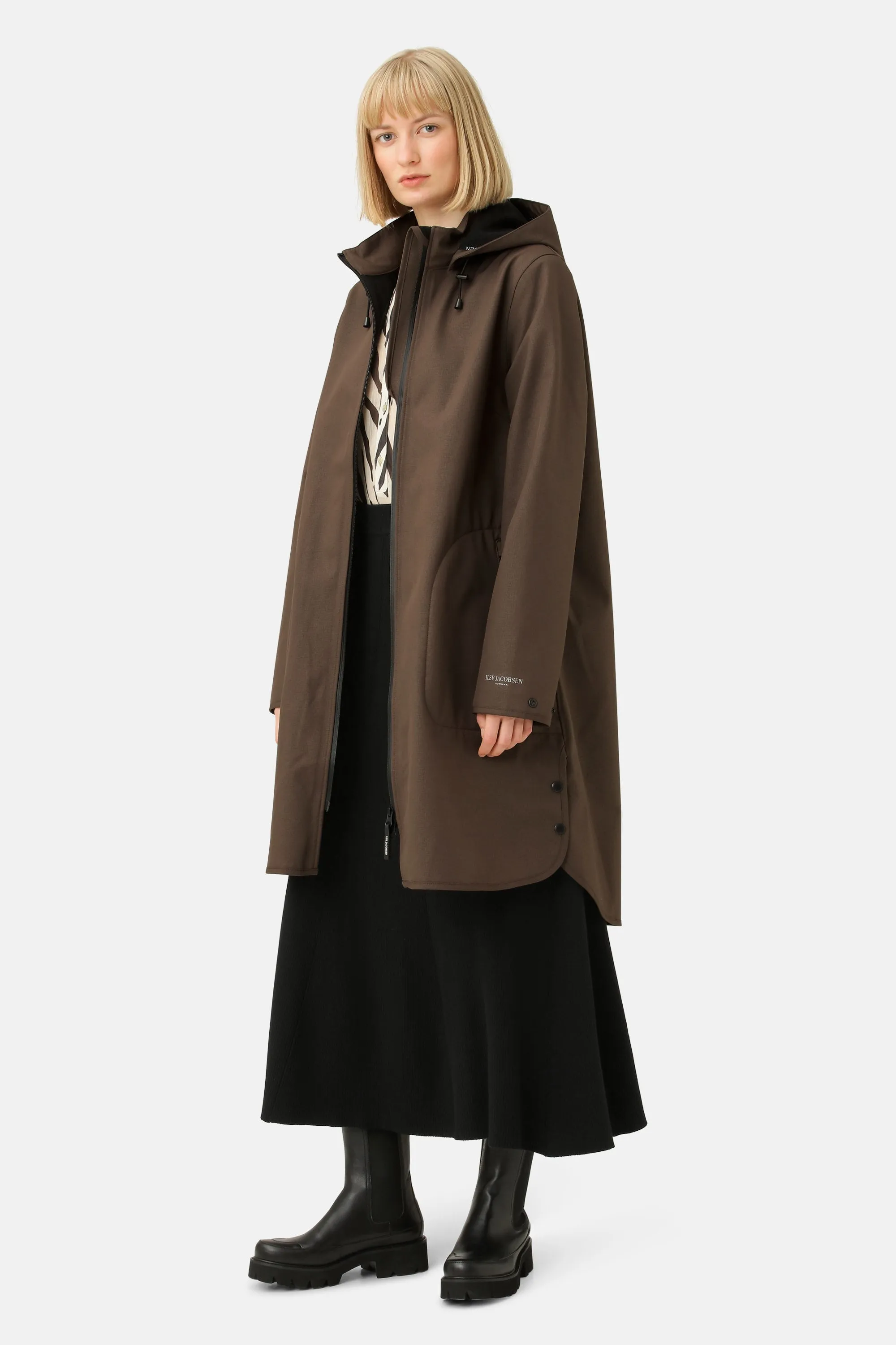 Softshell Raincoat A-line - Chocolate Brown sold by Ilse Jacobsen product image thumbnail 2