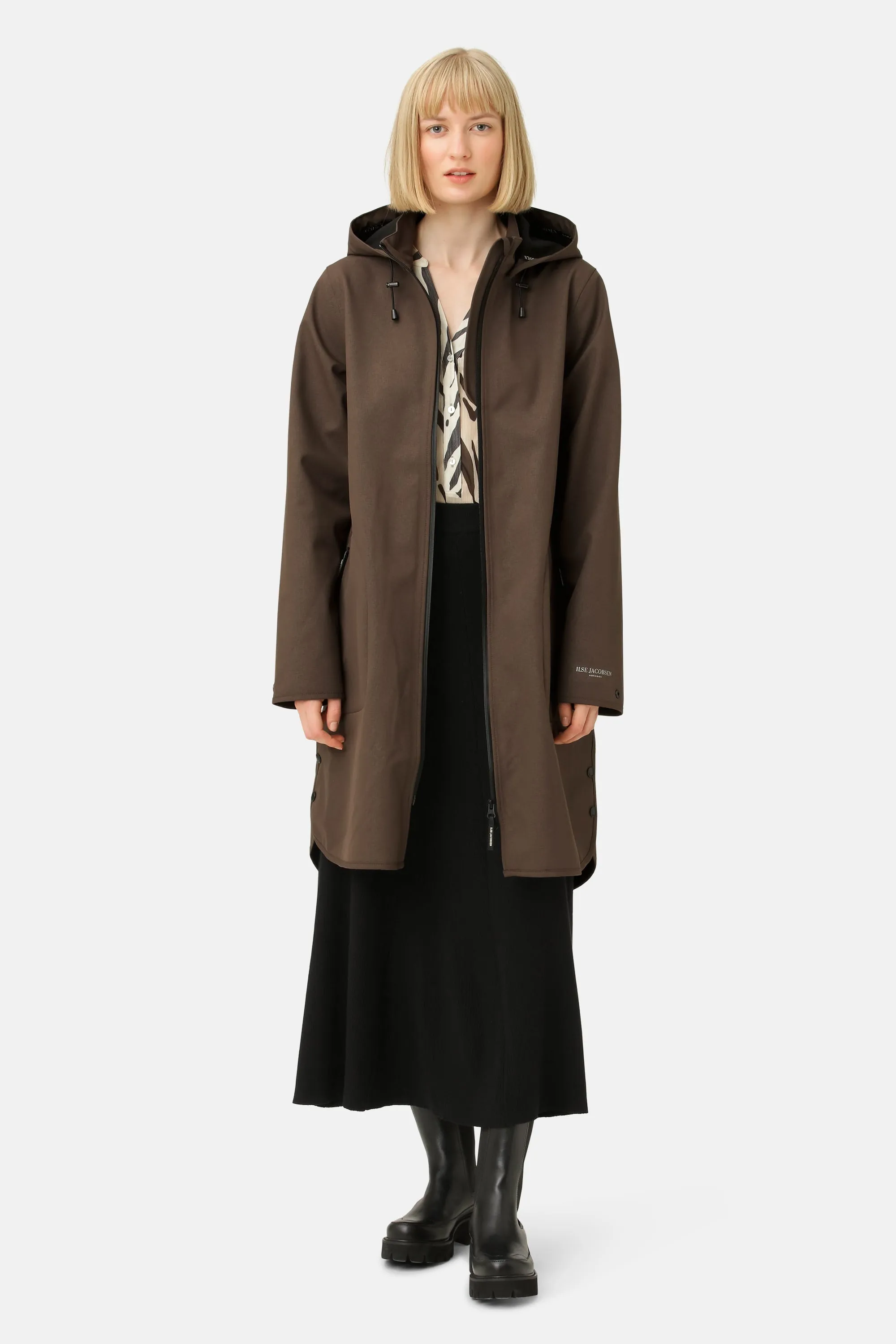 Softshell Raincoat A-line - Chocolate Brown sold by Ilse Jacobsen