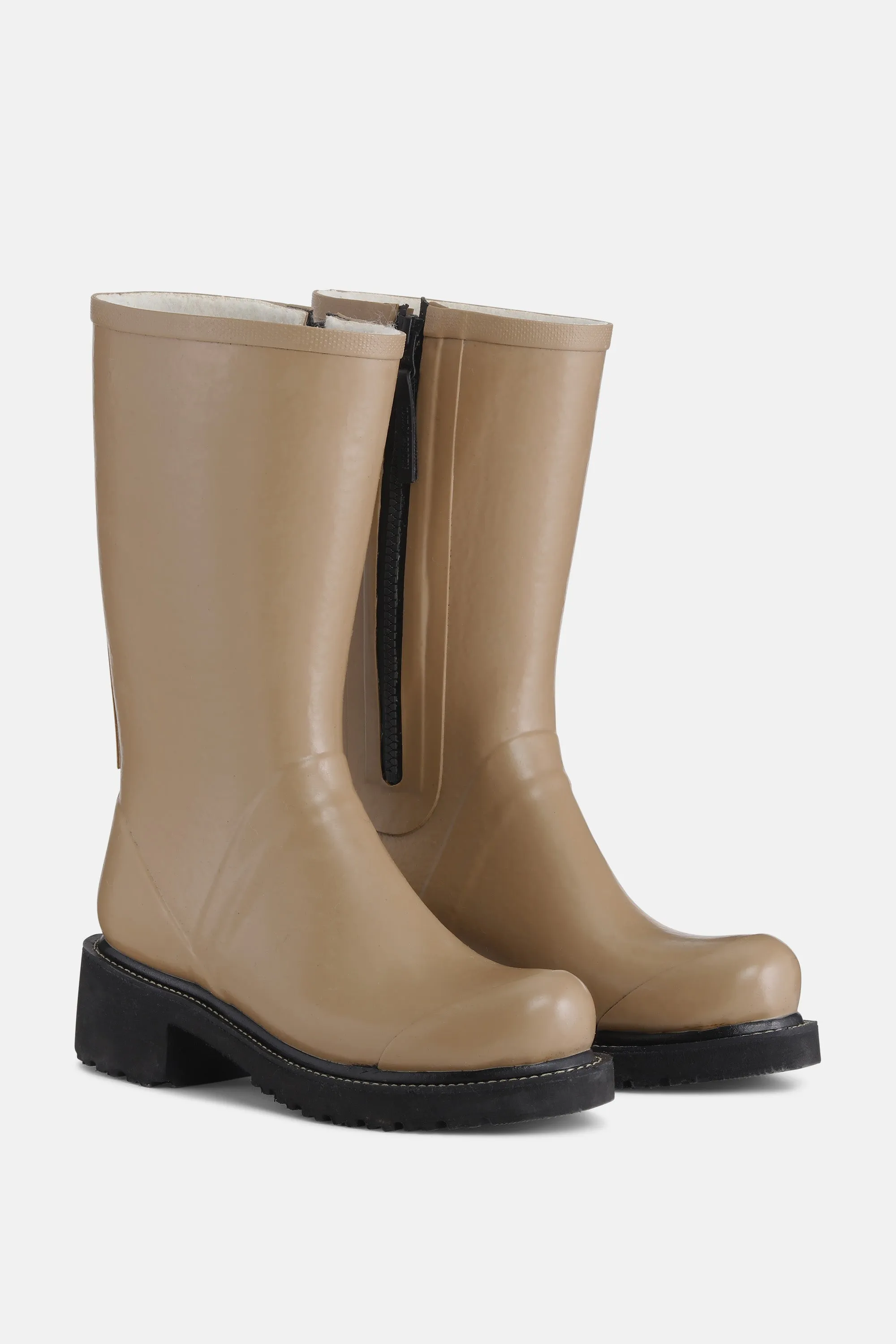 3/4 Rubber Boots With Zip - Otter sold by Ilse Jacobsen