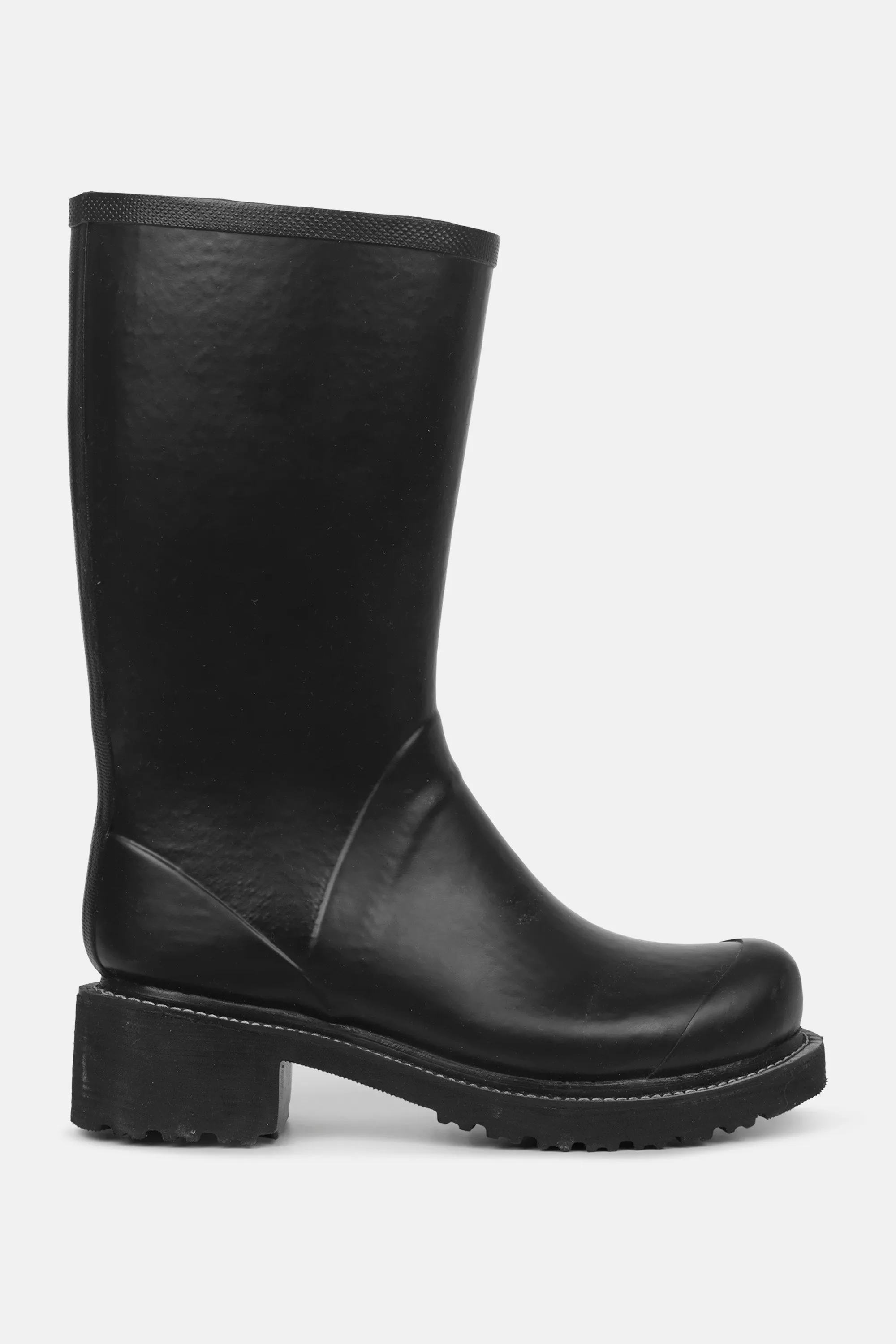 3/4 Rubber Boots With Zip - Black sold by Ilse Jacobsen product image thumbnail 3