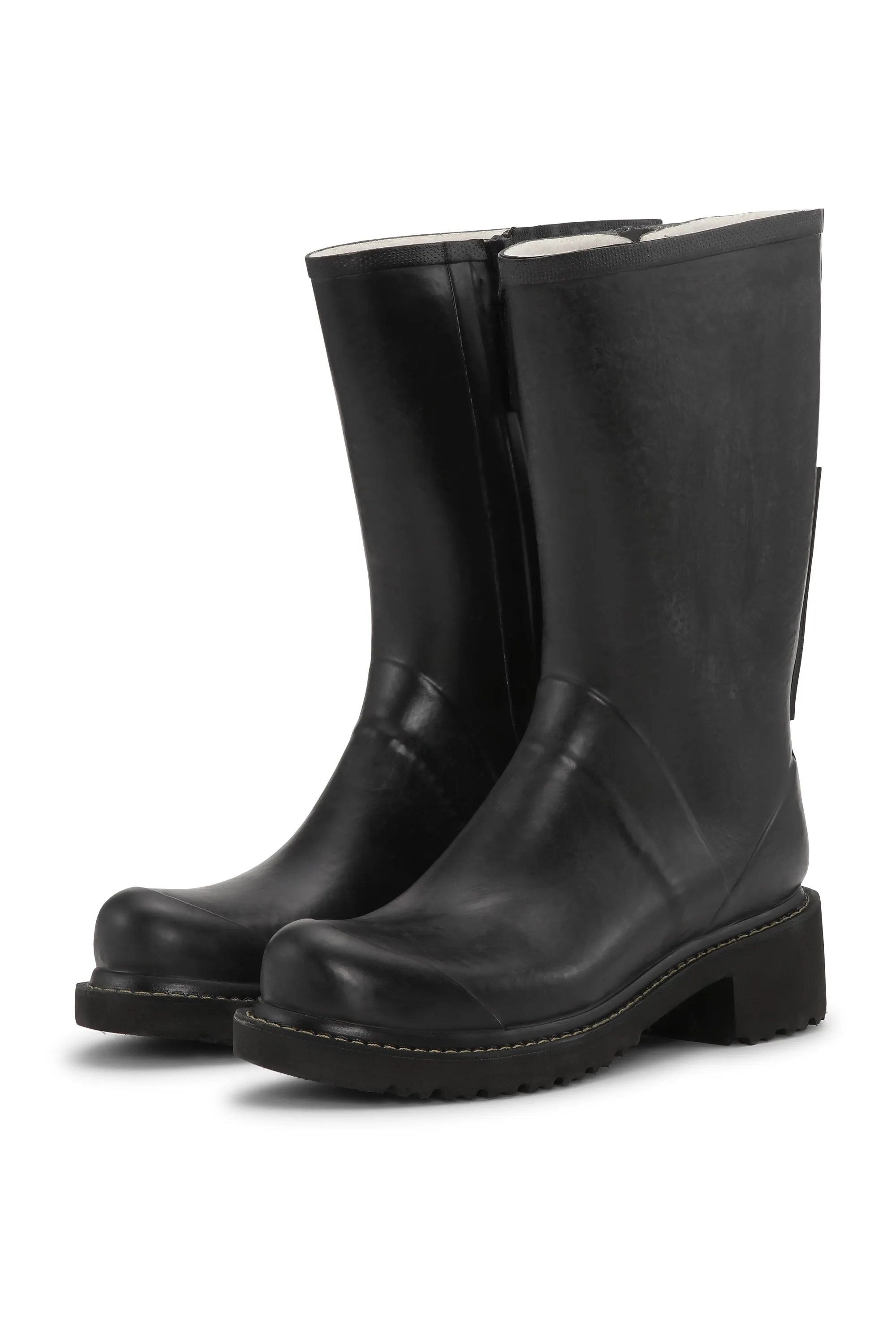 3/4 Rubber Boots With Zip - Black sold by Ilse Jacobsen product image thumbnail 4