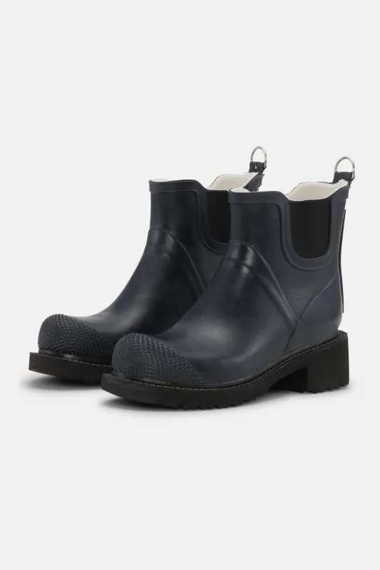 Short Rubber Boots With High Heel - Dark Indigo made by Ilse Jacobsen