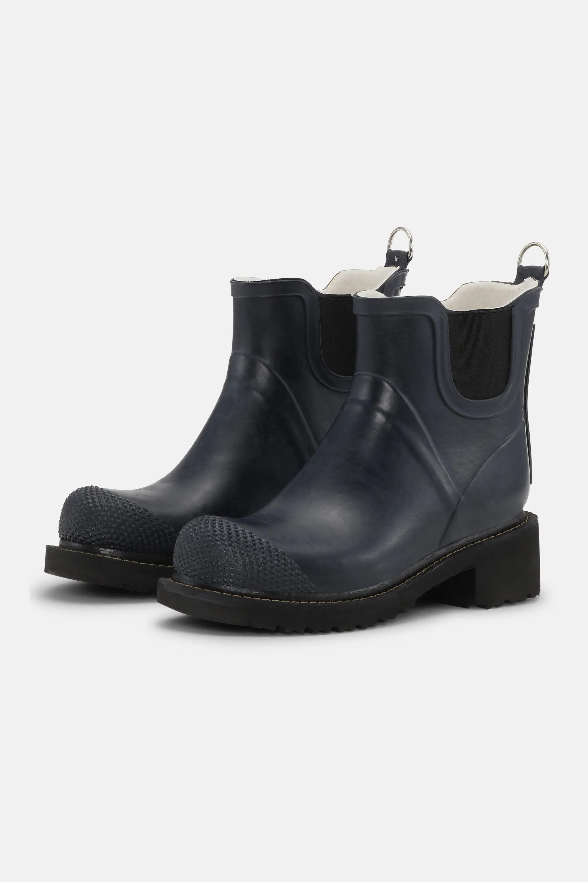 Short Rubber Boots With High Heel - Dark Indigo sold by Ilse Jacobsen