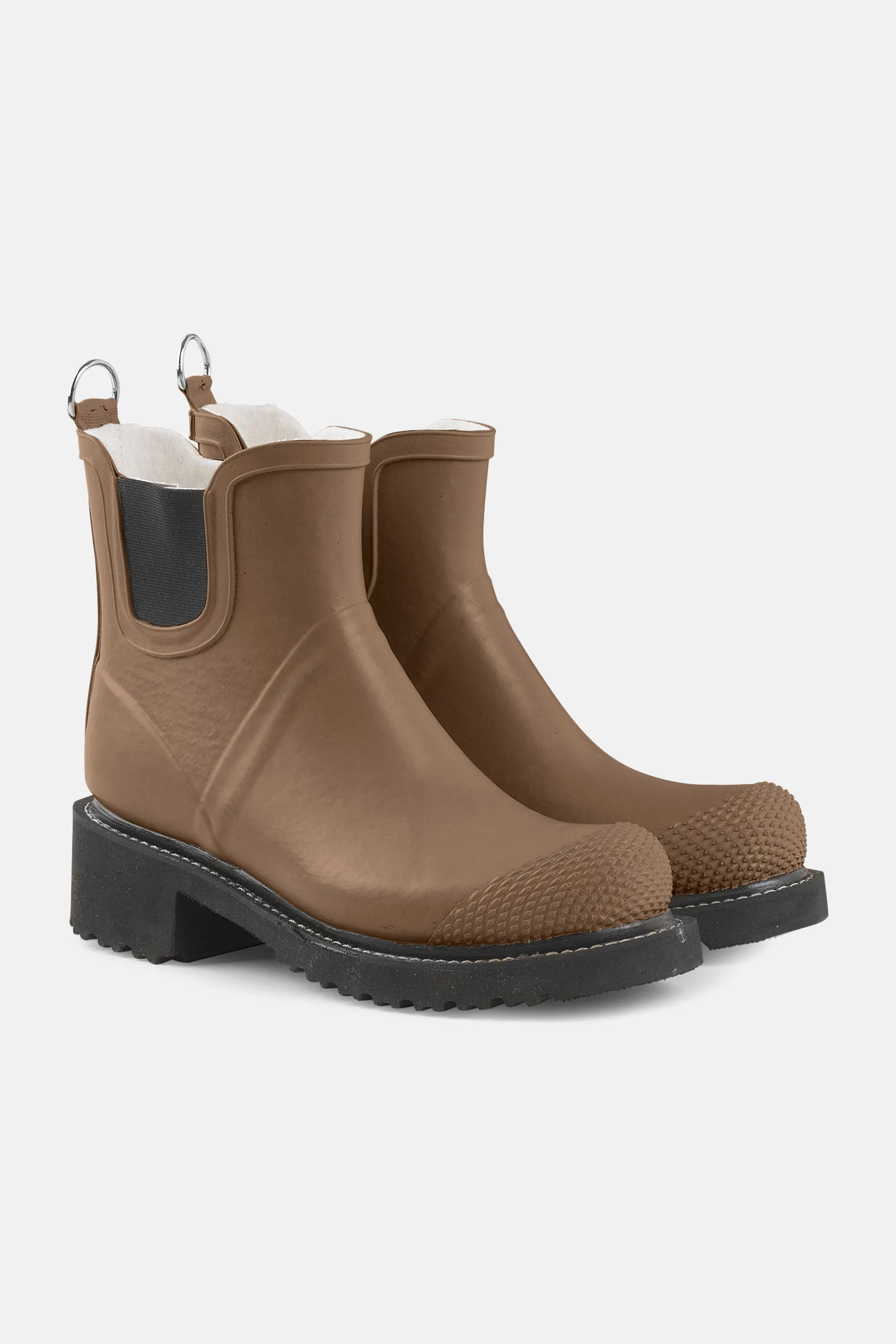Short Rubber Boots With High Heel - Otter sold by Ilse Jacobsen