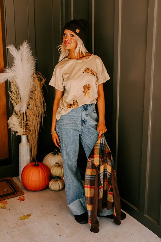 Good Behavior Graphic Tee In Iced Latte made by Promesa