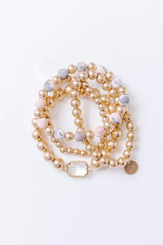 All The Glam Stretch Bracelet Set in Grey Mix sold by Impressions