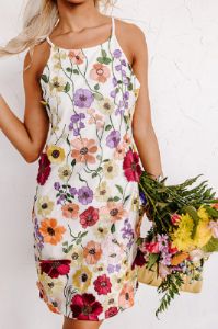Poised For Romance Embroidered Mini Dress In White sold by Impressions