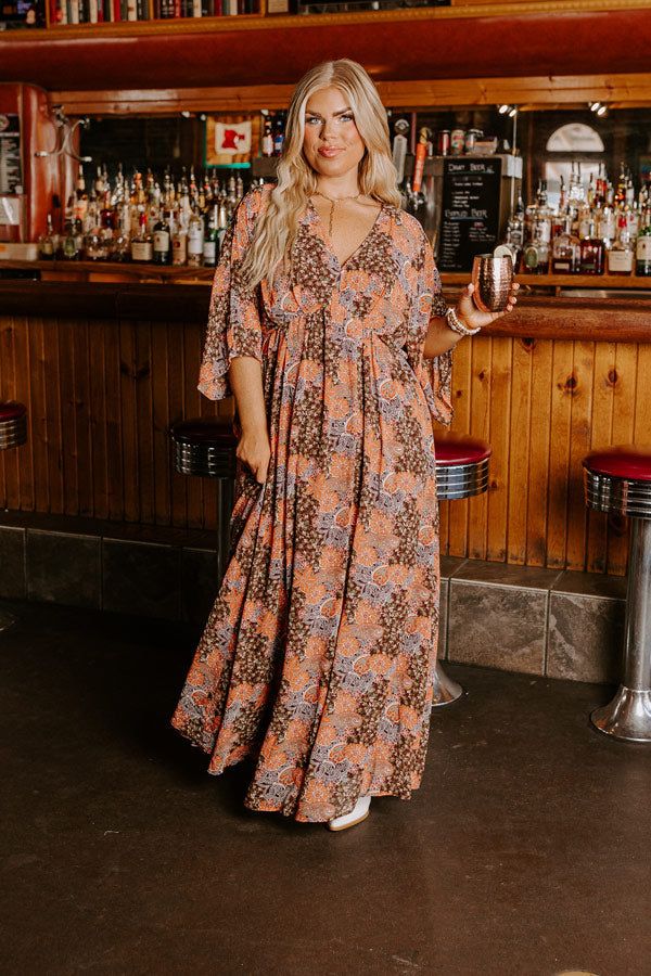 Whimsical Ways Maxi In Brown Curves sold by Impressions