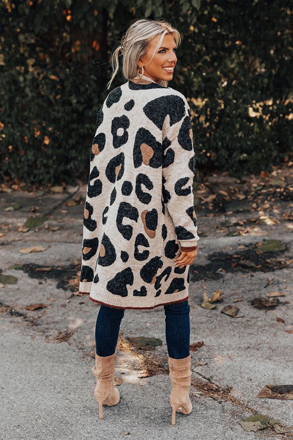 Early Bird Leopard Cardigan In Light Iced Latte sold by Impressions product image thumbnail 5
