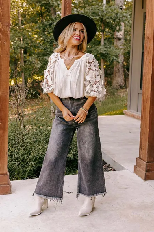 Boho Love Linen-Blend Shift Top in Light Oatmeal Curves sold by Impressions