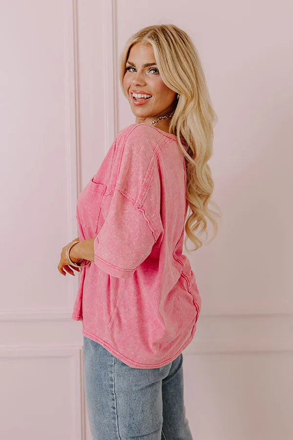 Ready To Go Mineral Wash Tee in Pink Curves sold by Impressions product image thumbnail 5
