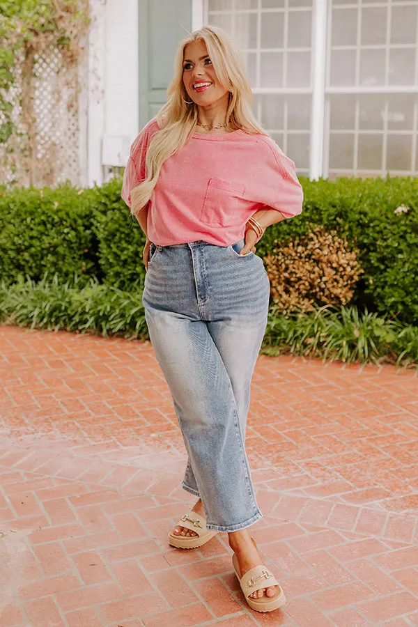 Ready To Go Mineral Wash Tee in Pink Curves sold by Impressions