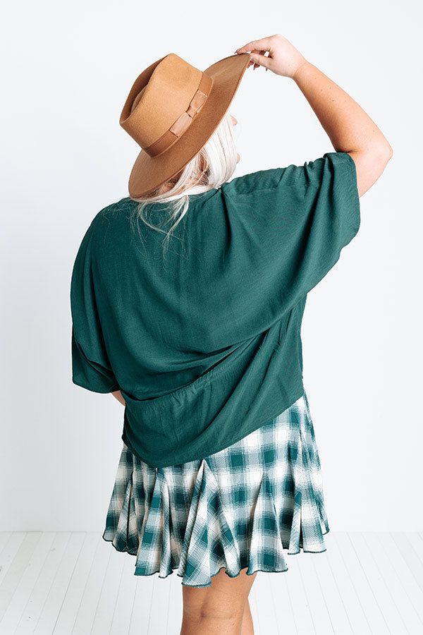 Stay And Chat Shift Top in Hunter Green Curves sold by Impressions product image thumbnail 3