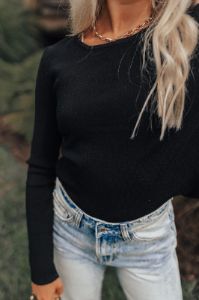 Casually Yours Cut Out Sweater In Black sold by Impressions