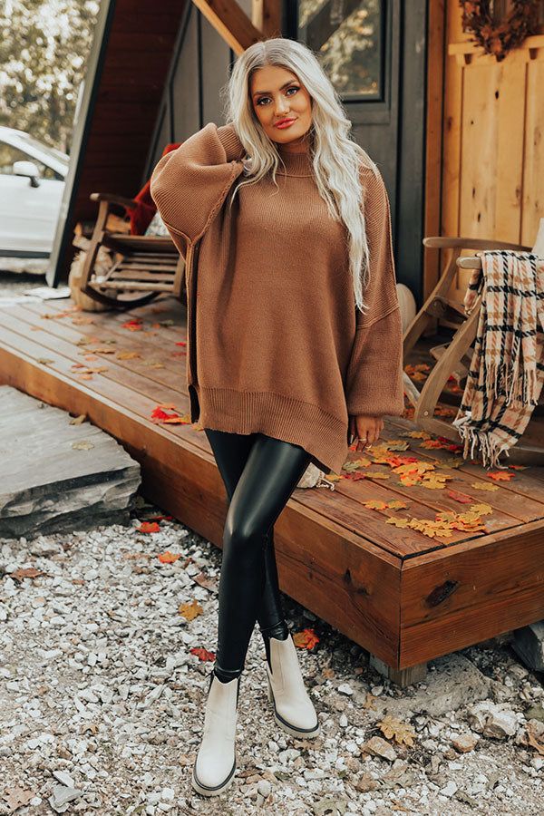 Full Of Warmth Tunic Sweater In Camel sold by Impressions product image thumbnail 3