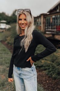 Casually Yours Cut Out Sweater In Black sold by Impressions