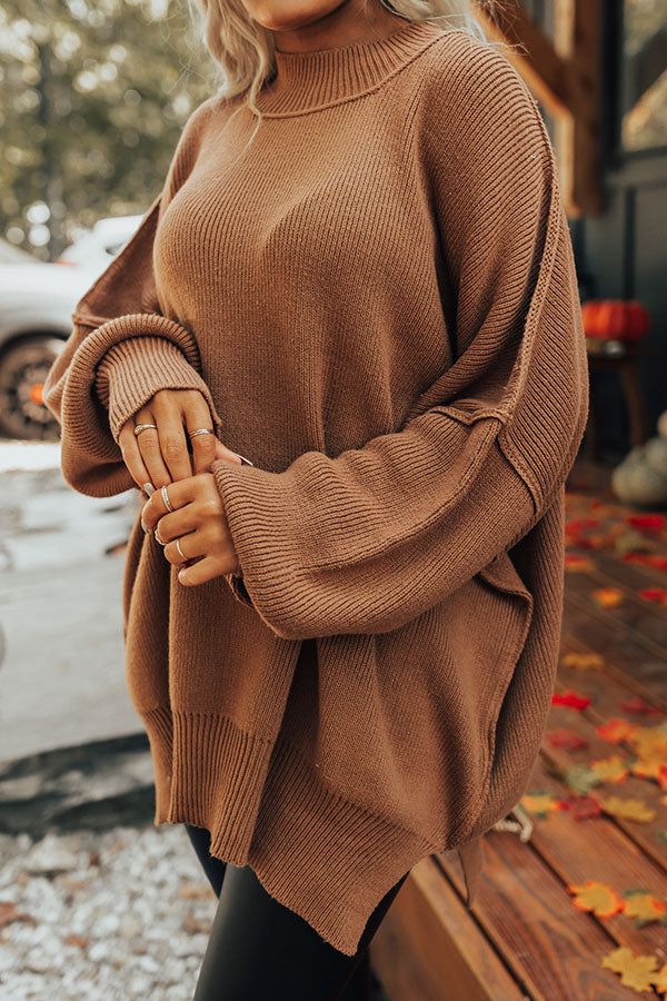 Full Of Warmth Tunic Sweater In Camel sold by Impressions product image thumbnail 4