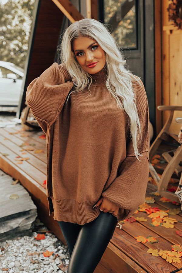 Full Of Warmth Tunic Sweater In Camel sold by Impressions