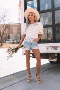 Crochet On Sunday Top In White sold by Impressions