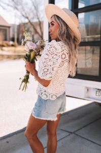 Crochet On Sunday Top In White sold by Impressions