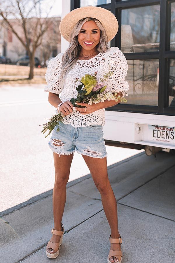 Crochet On Sunday Top In White sold by Impressions product image thumbnail 5
