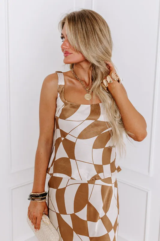 Versailles Vogue Satin Top in Chocolate sold by Impressions