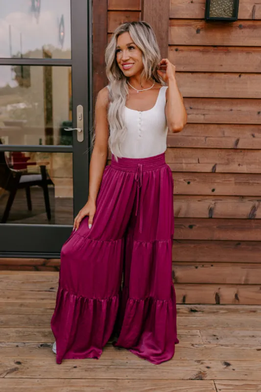 Caught Crushing High Waist Pants In Fuchsia sold by Impressions