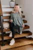 Latte Sipping Mineral Wash Oversized Hoodie in Deep Forest sold by Impressions