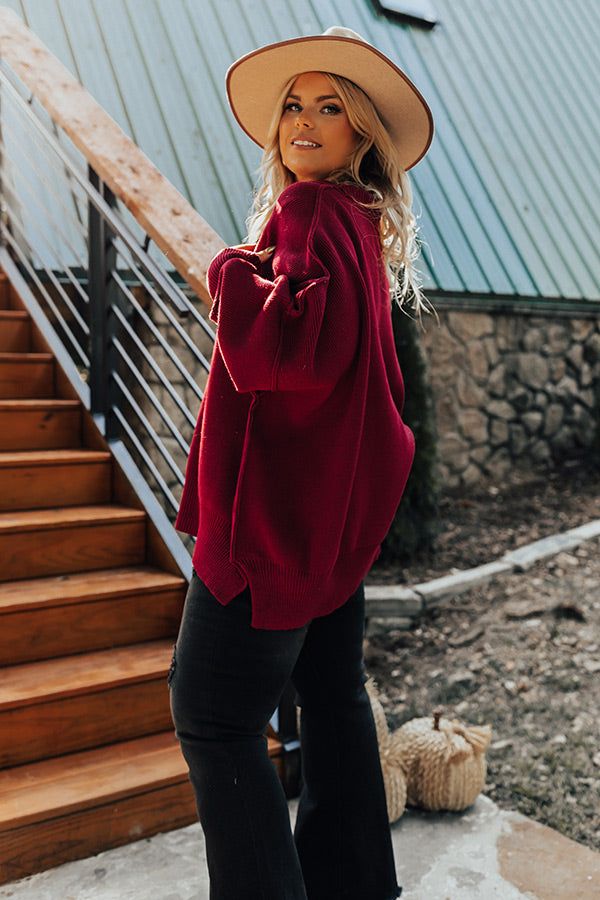 Full Of Warmth Tunic Sweater In Wine Curves sold by Impressions product image thumbnail 3