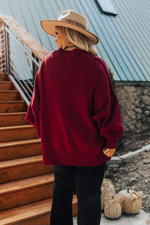 Full Of Warmth Tunic Sweater In Wine Curves sold by Impressions product image thumbnail 4