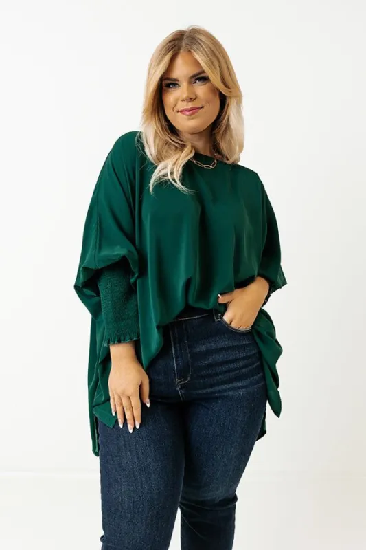 Let It Be Shift Top In Hunter Green Curves sold by Impressions