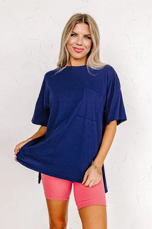 Chic And Sincere Shift Tee In Navy sold by Impressions