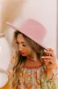 Chic and Charm Felt Fedora in Blush sold by Impressions