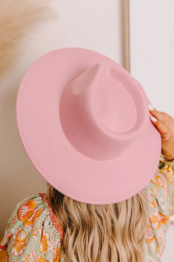 Chic and Charm Felt Fedora in Blush sold by Impressions