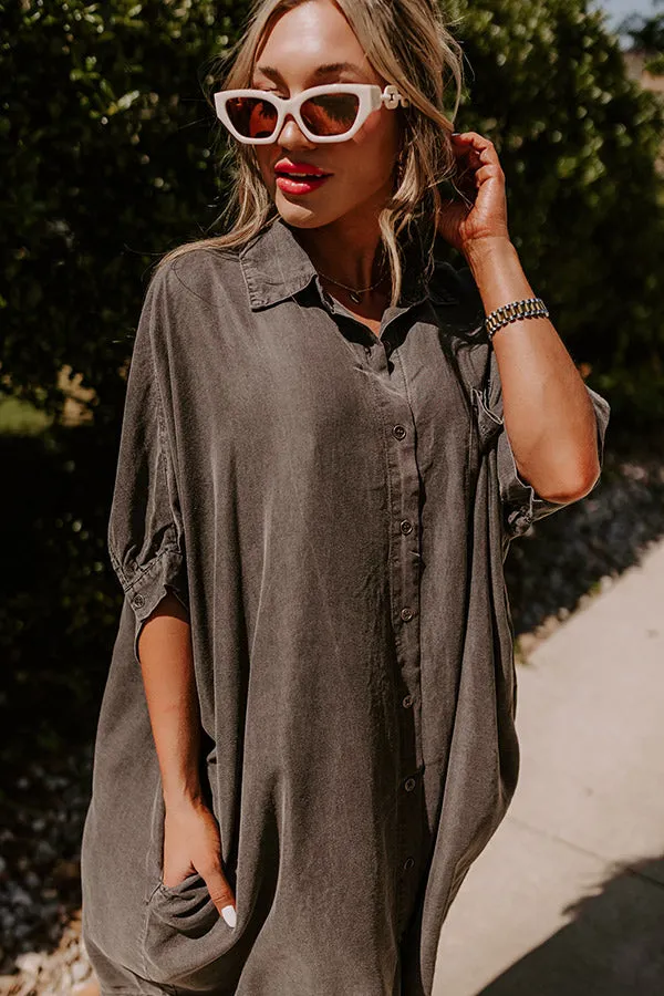 Call Me Cutie Chambray Tunic Dress in Vintage Black sold by Impressions product image thumbnail 2