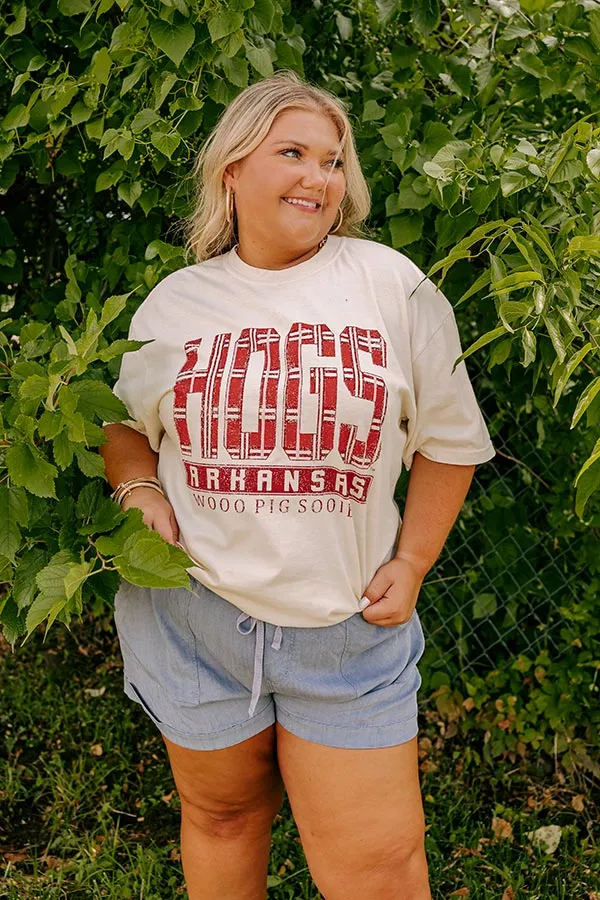 Hogs Preppy Plaid Graphic Vintage Tee Curves sold by Impressions
