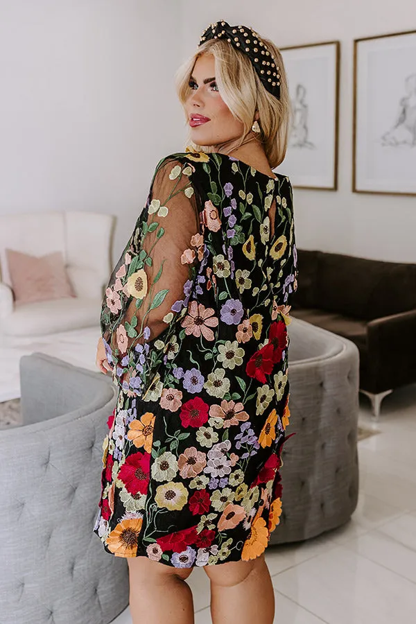 Floral Dream Embroidered Mini Dress in Black Curves sold by Impressions product image thumbnail 3