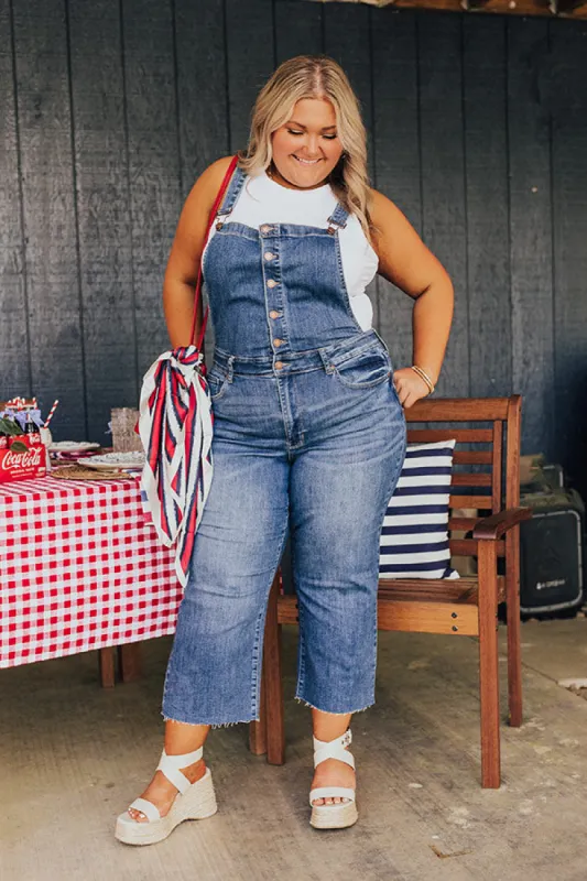 Judy Blue Bella Crop Overalls Curves made by Impressions