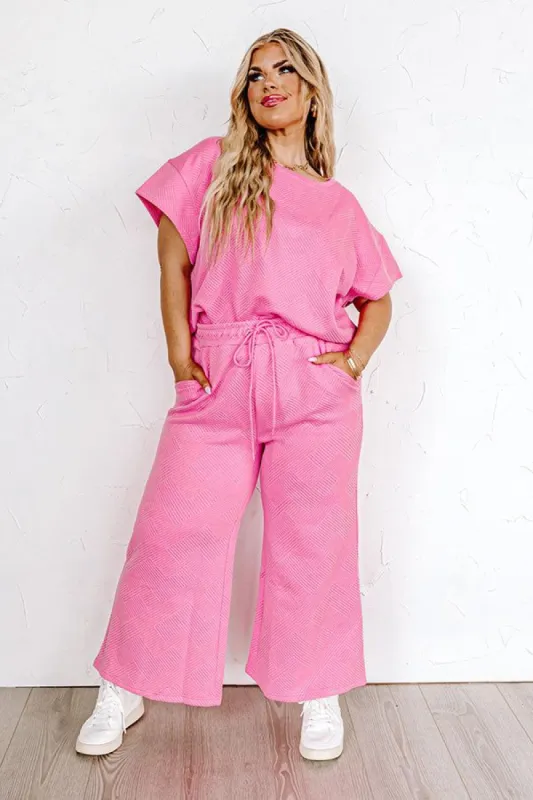 Lattes First High Waist Trousers in Bubblegum Pink Curves sold by Impressions