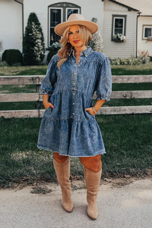 Manifest It Denim Shift Dress Curves sold by Impressions
