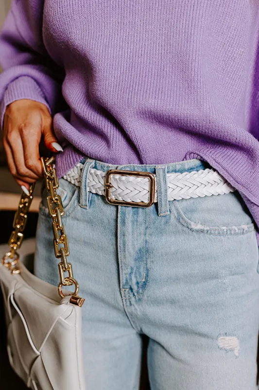 Oh So Chic Faux Leather Belt in White sold by Impressions