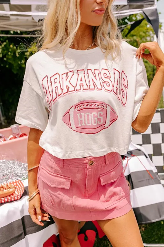 Arkansas Football Graphic Crop Tee sold by Impressions