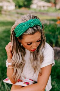 Humming Sweetly Embellished Headband In Green sold by Impressions
