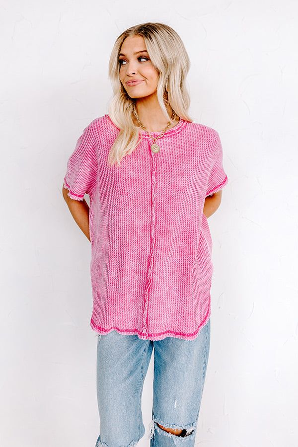 Along The Path Mineral Wash Knit Top In Pink sold by Impressions product image thumbnail 2
