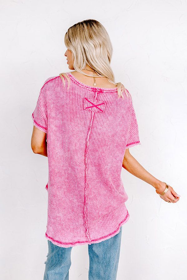 Along The Path Mineral Wash Knit Top In Pink sold by Impressions product image thumbnail 3