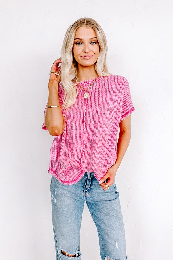 Along The Path Mineral Wash Knit Top In Pink sold by Impressions product image thumbnail 4
